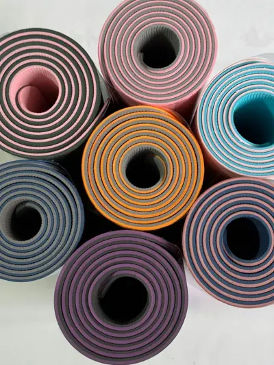 TPE Two-Color Yoga Mat, Thick Extra-Large, Non-Slip - 3
