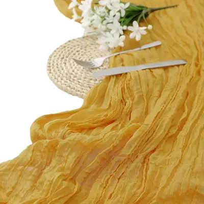 Balinese Gauze Crinkle Bohemian Table Runner