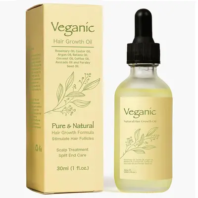 Veganic Hair Growth Doğal Saç Büyütücü Biberiyeli Saç Bakım Yağı