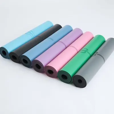 Doğal kauçuk yoga matı, genişletilmiş, kaymaz, başlangıçlar için - 10