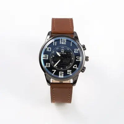 Personalized leather strap watch, simple and elegant men's watch, casual retro digital watch, student quartz watch - 10