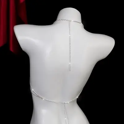 Multi-Layer Bow Full Rhinestone Bikini Chest Chain, Body Chain