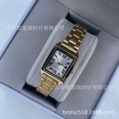 Женские часы Ouxi LTP-V007 серии Steel Strap, минималистичные, с римскими цифрами, кварцевые, из нержавеющей стали, в ретро-стиле, маленькие квадратные часы