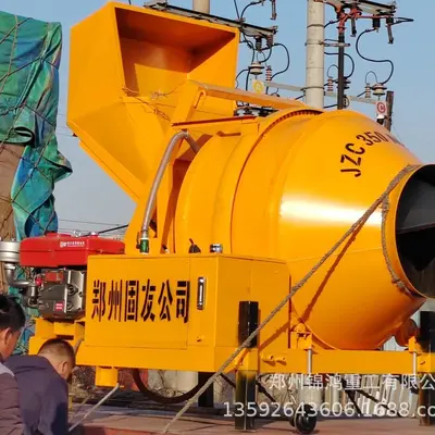 JZC350柴油混凝土搅拌机350L翻斗上料水泥灰浆滚筒齿轮传动拌料机