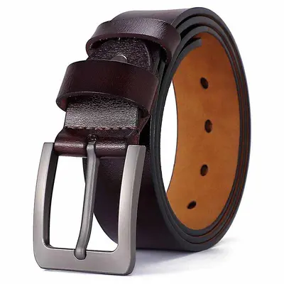 Erkek kemeri üreticisinin popüler hakiki deri retro saf inek derisi erkek pin tokalı kemer erkek artı büyük boy 170cm pantolon kemeri