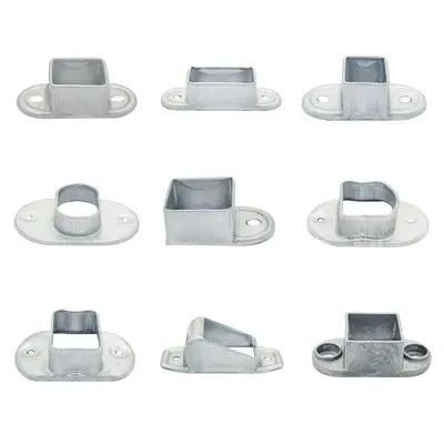 Zinc Steel Staircase Railing Connector, Galvanized Square Tube Clamp