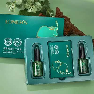 Oudie Quan Mitesser-Entfernungs-Set mit Nasenstreifen und Reinigungs-Serum