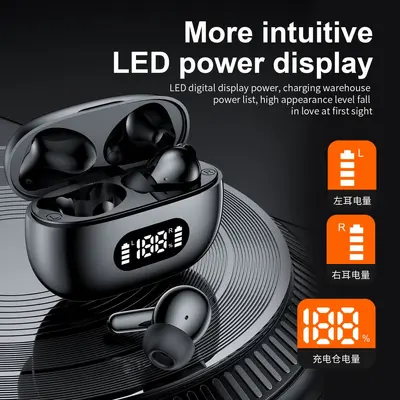 Temu sınır ötesi F05 kablosuz Bluetooth kulaklık cep telefonu görüşmesi LED dijital ekran spor bas kulak içi kulaklıklar evrensel dokunmatik kontrol