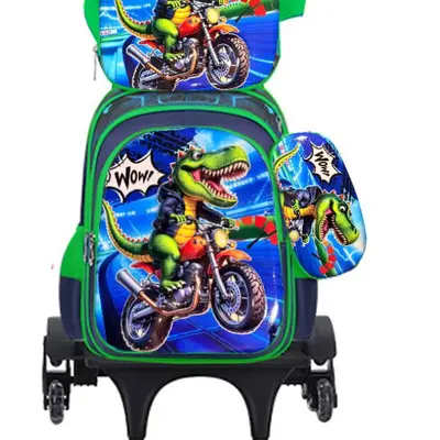 Trolley Schoolbag for Ages 6-12, 3D Hard Shell, 3-Piece Set - 3