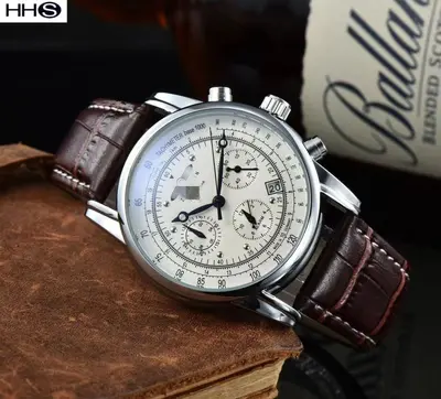 Herrenuhr, Zeep-Marke, Quarz, Lederarmband - 7