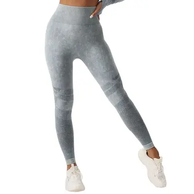 High-Waist Pfirsich-Lifting Yoga-Hose, Wasserwäsche, matt, nahtlos - 10