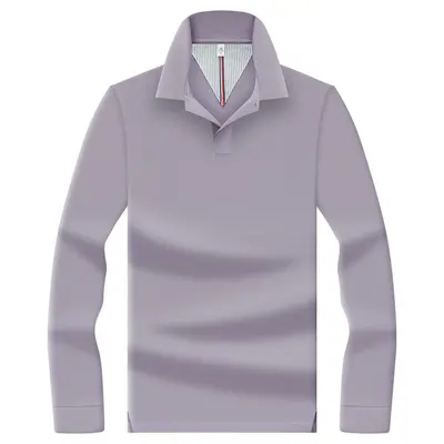 Herren Langarm-Poloshirt 100% merzerisierte Baumwolle - 13