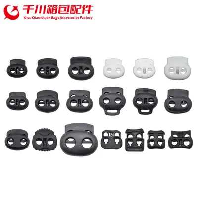 Plastic Spring Buckle, Pig Nose and Mushroom Buckle, Nylon Bead Cord Buckle