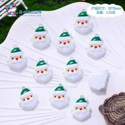 Çinko alaşımlı mini Noel süsü kolye ucu, DIY takı yapımı için - 10