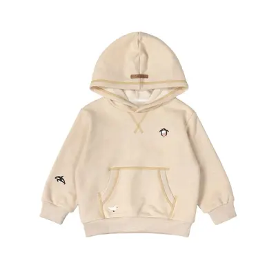Çocuk Pamuklu Kapüşonlu Sweatshirt, Sıcak Tutan, Erkek ve Kız - 7