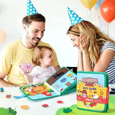 Manufacturer In-Stock Baby Children's Farm Animals Early Education Learning Board Fruit Tree Story Book Felt Busy Board Wholesale