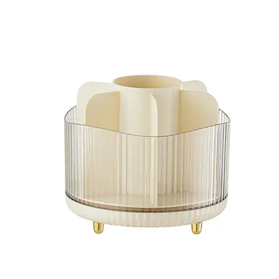 Rotating makeup brush storage box, transparent, dustproof