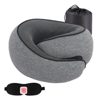 Cross-border best-selling U-shaped neck pillow, essential for travel, memory foam airplane headrest, ergonomic travel neck pillow for office use - 10
