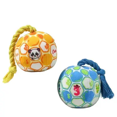 Chew-Resistant Squeaky Plush Ball Dog Toy - 6