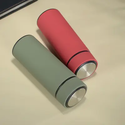 Thermobecher Edelstahl 304 mit Deckel tragbar individuelles Logo - 5