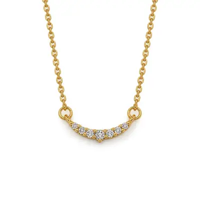 Light Luxury Zircon Smile Necklace for Women with Pavé Pendant