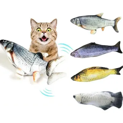 Elektrisches Katzenspielzeug - Fischform, interaktiv