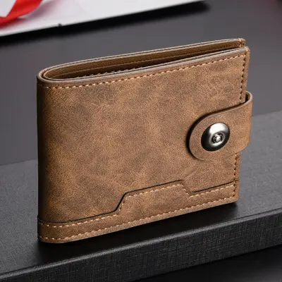 Cüzdan erkek kısa ince sınır ötesi dış ticaret büyük kapasiteli çoklu kart yuvası cüzdan moda kişiselleştirilmiş yumuşak deri erkek cüzdanı