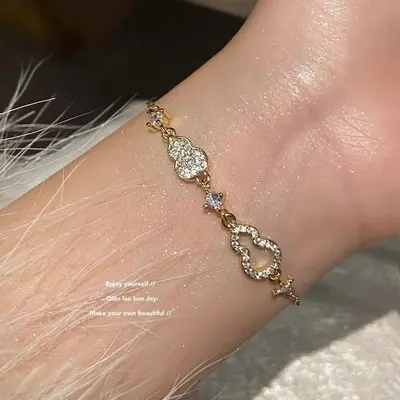 Zircon snowflake design adjustable bracelet - 13