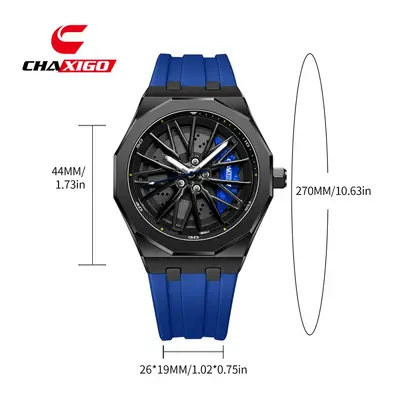 CHAXIGO new brand watch wheel hub rotating quartz clock cross-border trendy fashion waterproof men's watch