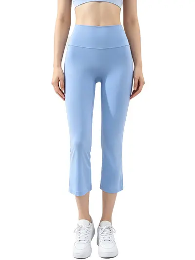 Nylon 66 Micro Flare Yoga Pants for Women, Petite High-Waist - 6