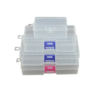 Rechteckige Lagerkiste mit Verschluss, transparente Kunststoff-Leerbox mit Deckel, Stiftbox, PP-Box, Komponentenbox, Verpackungs- und Organisierungsbox
