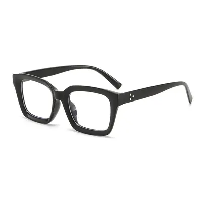 Square Anti-Blue Light Plain Lens Metal Nose Pad Eyeglass Frame