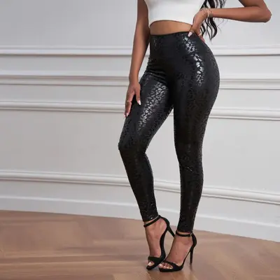 Luoshi New Style European and American Trendy Bare-Leg Slim Leggings, Amazon Women's Clothing Foreign Trade Fashion Pencil Yoga - 5