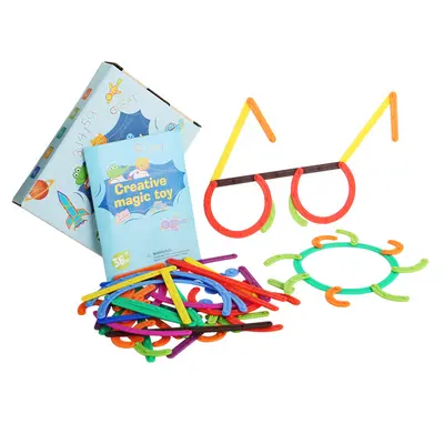 Sınır Ötesi Yeni Tasarım Çocuk Zeka Geliştirici Birleştirilebilir Yapı Blokları Puzzle DIY Sınırsız Şekilli Yaratıcı Yapı Blokları Seti Eğitici Oyuncak