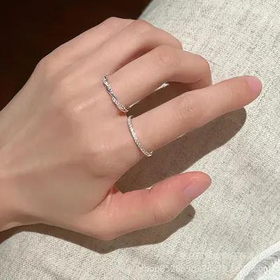 Minimalist Silver Ring Niche Design Index Finger - 2
