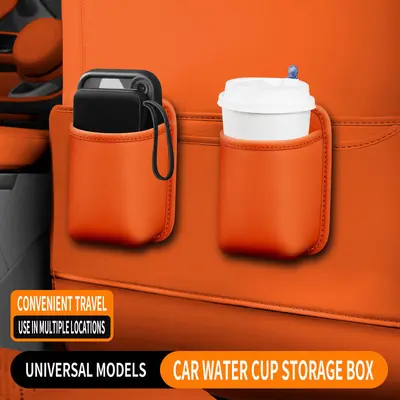 Car Door Side Storage Box, Seat Back Organizer with Cup Holder