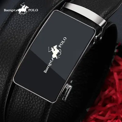 POLO belt men's first layer cowhide belt genuine leather belt work automatic buckle men's trendy classic pants belt