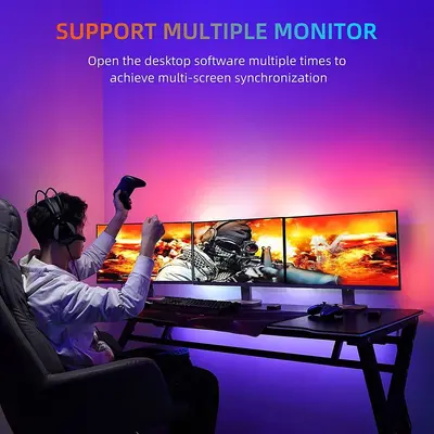 Smart LED Light Strip with Computer Screen Sync Ambient Lighting