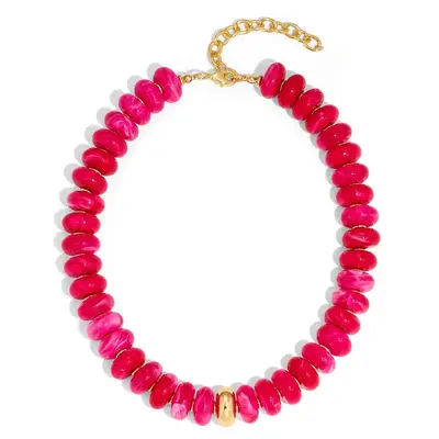 Amazon New Dopamine Colorful Resin Acrylic Beaded Gold Accessories Minimalist Women's Adjustable Necklace - 10