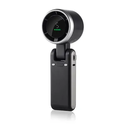 N607 Turbo Rechargeable Handheld Fan, Digital Display, Mini Neck-Hanging USB Foldable Fan - 8