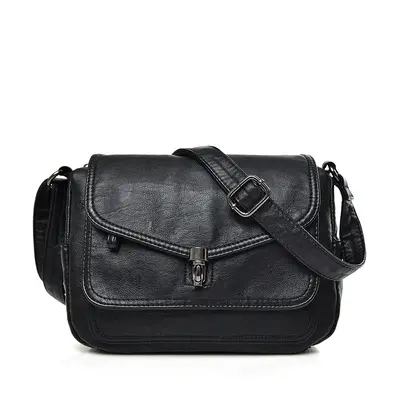 Elegante Retro-Damenumhängetasche aus weichem Leder - 11