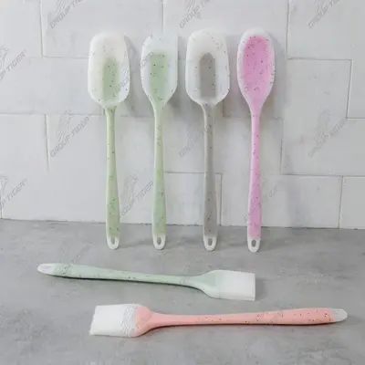 qh Amerikan Tarzı Silikon Kaşık Spatula Seti Silikon Spatula Silikon Tava Spatulası Mutfak Araçları Mutfak Gereçleri Isıya Dayanıklı 230℃ - 4