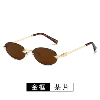 Frameless Round Sunglasses for Women - 9