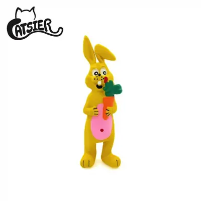 Manufacturer Wholesale In-Stock Rabbit Natural Latex Squeaky Dog Toy Interactive Pet Toy Pet Supplies