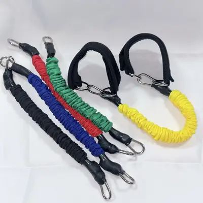 Ankle resistance bands 8-piece set multicolor elastic training ropes - 2