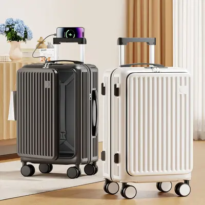 Neue Seitenklappenkoffer mit großem Fassungsvermögen, Reisekoffer für Damen mit erweiterbarer Kapazität, Trolley-Koffer für Herren, multifunktionale Vorderklappenkoffer