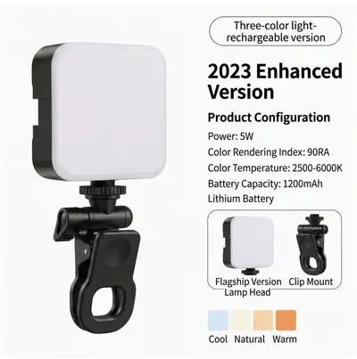 Akıllı Telefon Selfie Canlı Yayın Dolgu Işığı RGB Taşınabilir Kamera Fotoğraf Video Güzellik LED Tofu Cep Işık Lambası - 13