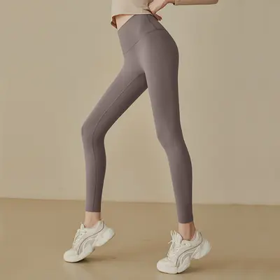 Dikişsiz Yüksek Belli Şeftali Kalça Yoga Pantolonu, Elastik Tayt - 8