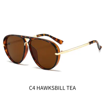 Große Modesonnenbrille mit Rahmen, trendiges Design - 9