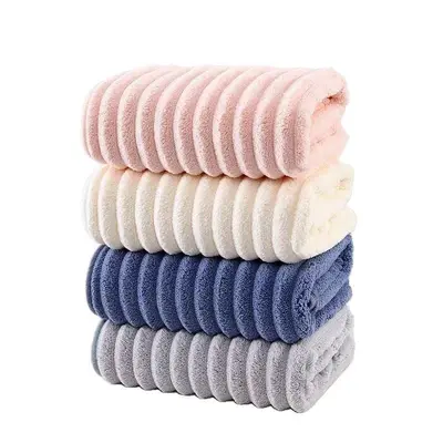 Şeker Çubuğu Mercan Polar Havlu Banyo Havlusu Saç Kurutma Şapkası Set Hediye Havlusu El Sanatı Havlusu Tiktok Aynı Stil Toptan